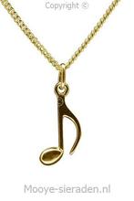 Gouden Muzieknoot losse vlag ketting hanger, Sieraden, Tassen en Uiterlijk, Verzenden, Nieuw