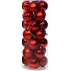 Rode kerstballen 28 stuks 6 cm - Kerstbal plastic 6 cm, Diversen, Kerst, Nieuw, Ophalen of Verzenden