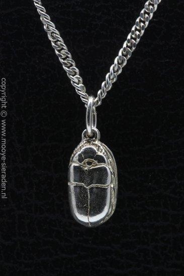 Zilveren Scarabee klein ketting hanger, Sieraden, Tassen en Uiterlijk, Kettinghangers, Verzenden