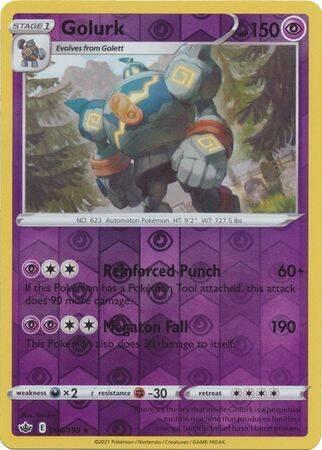 Golurk 066/198 reverse holo Chilling Reign, Hobby en Vrije tijd, Verzamelkaartspellen | Pokémon, Losse kaart, Nieuw, Foil, Ophalen of Verzenden