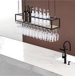 Zwart Plafond Wijnrek met Glashouder – Hangend Wijnrek 110 c, Verzenden, Nieuw