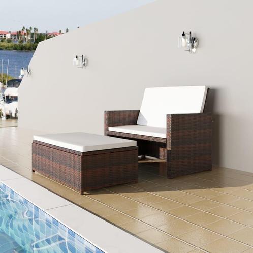 vidaXL Tuinbank poly rattan bruin, Tuin en Terras, Tuinsets en Loungesets, Nieuw, Rotan, Verzenden