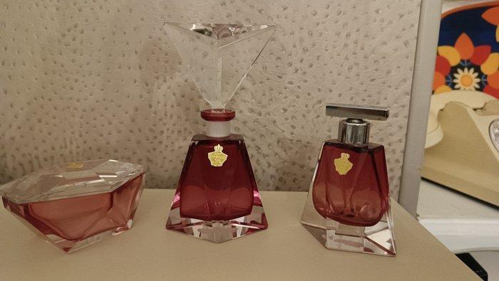 Bauhaus Toiletset (3) - echt bleikeistal - Kristal, Antiek en Kunst, Curiosa en Brocante