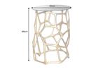 Side table LIQUID GEOMETRIE 50cm tempered zwart glass goud -, Huis en Inrichting, Tafels | Sidetables, Ophalen of Verzenden, Nieuw