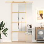 vidaXL Schuifdeur 76x205 cm helder ESG-glas en aluminium, Doe-het-zelf en Verbouw, Deuren en Horren, Verzenden, Nieuw