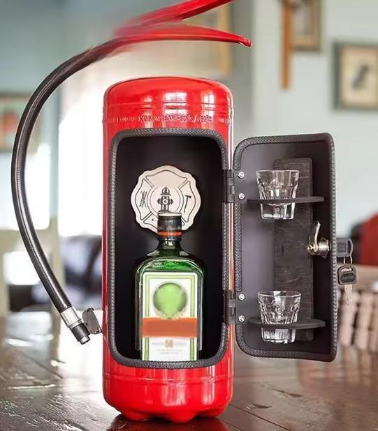 Mini-Bar Wijnkast Brandblusser – Decoratief & Uniek Geschenk, Huis en Inrichting, Keuken | Keukenelementen, Nieuw, Verzenden