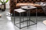 Handgemaakte bijzettafel set van 2 ELEMENTS 40cm, Huis en Inrichting, Tafels | Salontafels, Ophalen of Verzenden, Nieuw