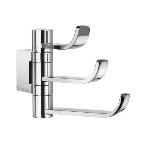 Hakenset Smedbo Ice 3 Stuks Draaibaar Chroom, Doe-het-zelf en Verbouw, Sanitair, Bad, Nieuw, Chroom, Ophalen of Verzenden
