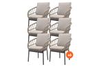 VDG Set van 6 - Julia dining tuinstoel - Antraciet, Tuin en Terras, Tuinsets en Loungesets, Verzenden, Nieuw, Overige materialen