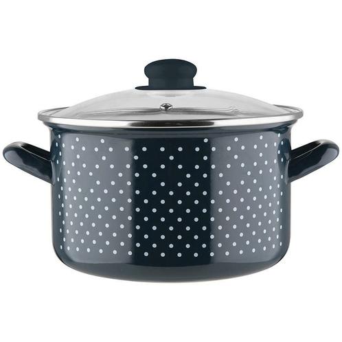 Emalia Retro Dark Blue klassieke geëmailleerde kookpan, Huis en Inrichting, Keuken | Potten en Pannen, Ophalen of Verzenden