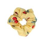 Scrunchie Haarelastiek Kersen Print 11cm Rood Geel, Verzenden, Nieuw