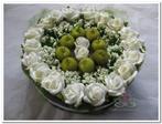 Actie taart foambloemen- rose cake 15 cm. wit foambloemen, Ophalen of Verzenden, Nieuw