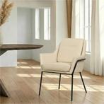 Leren eetkamerstoel Mix - Toledo Betulla (crème) - Poten, Huis en Inrichting, Stoelen, Ophalen of Verzenden, Nieuw, Leer, Bohemian, Industrieel, Modern, Scandinavisch