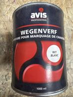 Avis wegenverf - wit - 1 liter, Wit, Nieuw, Ophalen of Verzenden, Verf