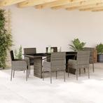 vidaXL 7-delige Tuinset met kussens poly rattan grijs, Tuin en Terras, Tuinsets en Loungesets, 6 zitplaatsen, Nieuw, Tuinset, Verzenden