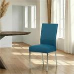 Leren eetkamerstoel Real - Hermes Turquoise (blauw) - Poten, Ophalen of Verzenden, Nieuw, Leer, Industrieel, Modern