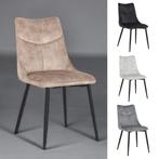 Eetkamerstoel Aukje | Beige | Velvet/velours stof, Huis en Inrichting, Stoelen, Ophalen of Verzenden, Nieuw, Industrieel