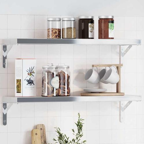 vidaXL Plankdragers 4 st 20x2,5x14 cm roestvrijstaal, Huis en Inrichting, Woonaccessoires | Wandplanken en Boekenplanken, Nieuw