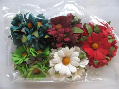 Mulberry chrysantjes christmas mixed +/-40 mm / pak25, Huis en Inrichting, Woonaccessoires | Kunstplanten en Kunstbloemen, Nieuw