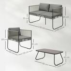 TRUUSK Polyrattan Tuinmeubelset - Lounge-Set met Sofa, Stoel, Verzenden, Nieuw