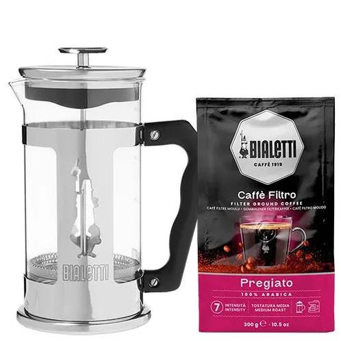 Bialetti Coffee Press Preziosa 1000ml + Pregiato Filterko..., Witgoed en Apparatuur, Koffiezetapparaten, Koffiebonen, Nieuw, Combi