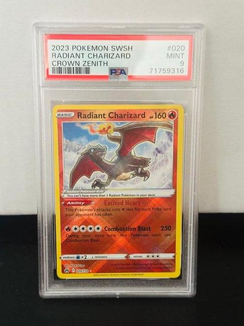 Pokémon - 1 Graded card - Radiant Charizard - WOTC - PSA 9, Hobby en Vrije tijd, Verzamelkaartspellen | Pokémon
