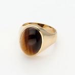 Ring - 9 kt. Geel goud - Tijgeroog, Nieuw