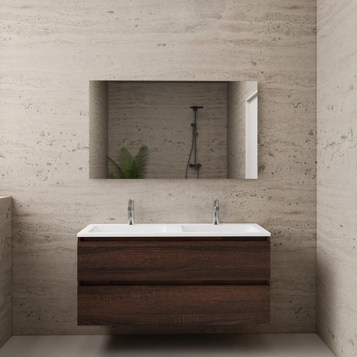 ACTIE BWS Badmeubel | Paris | Sonoma Choco 120 cm | Mat Wit, Doe-het-zelf en Verbouw, Sanitair, Bad, Nieuw, Ophalen of Verzenden