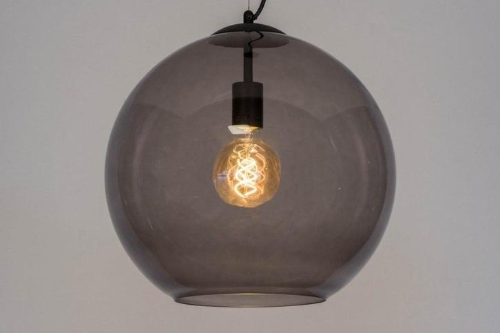 Rietveld Hanglampen - Zwart, Grijs - Glas, Huis en Inrichting, Lampen | Hanglampen, Verzenden