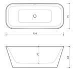 Vrijstaand Bad Xenz Cristiano 170x75x63 cm Solid Surface Wit, Ophalen of Verzenden, Nieuw