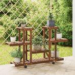 vidaXL Plantenstandaard met wielen 110x25x78 cm massief, Verzenden, Nieuw