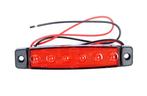 24V LED zijmarkering 6 led rood, Verzenden, Nieuw