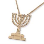 Menorah hangertje zonder diamantjes, schitterend 14K gou..., Sieraden, Tassen en Uiterlijk, Kettinghangers, Nieuw