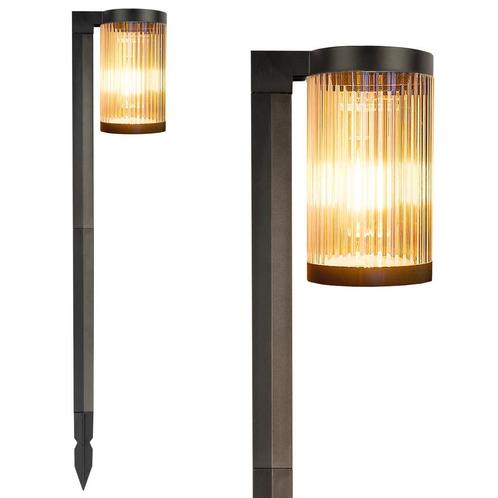 Set van 2 Aurora LED Solar Tuinlamp Zwart Tuinverlichting, Tuin en Terras, Buitenverlichting, Verzenden