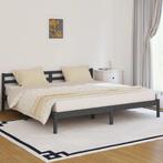 vidaXL Bedframe massief grenenhout grijs 200x200 cm, Huis en Inrichting, Verzenden, Overige maten, 200 cm, Grijs
