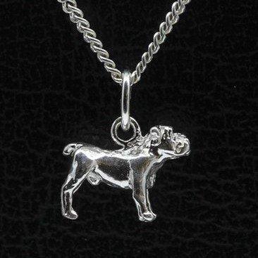 Zilveren Old english bulldog ketting hanger - klein, Sieraden, Tassen en Uiterlijk, Kettinghangers, Verzenden