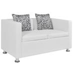 vidaXL Tweezitsbank kunstleer wit, Huis en Inrichting, Verzenden, Leer, Minder dan 150 cm, Nieuw