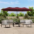 vidaXL Parasol dubbel dak 449x245 cm bordeauxrood, Verzenden, Nieuw, Meer dan 4 meter