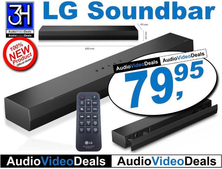 Nieuwe goedkope LG soundbar met HDMI Bluetooth voor €79,95, Audio, Tv en Foto, Soundbars, Nieuw, Bluetooth, Met ingebouwde subwoofer