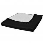vidaXL Bedsprei gewatteerd dubbelzijdig 170x210 cm zwart/wit, Huis en Inrichting, Verzenden, Nieuw, Zwart