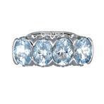 Ring - 18 karaat Witgoud - 5.00ct. tw. Aquamarijn, Nieuw