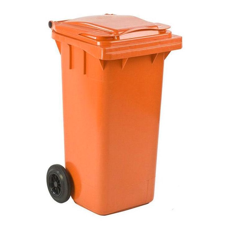 Minicontainer 120 liter oranje, Huis en Inrichting, Woonaccessoires | Prullenbakken, Nieuw, 40 liter of meer, Kunststof, 75 cm of meer