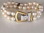 Armband - 18 karaat Geel goud, Witgoud Parel - Diamant -, Nieuw