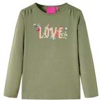 vidaXL Kindershirt met lange mouwen 104 kakikleurig, Verzenden, Nieuw