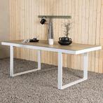 Tuintafel aluminium wit 200x90 | Blad van glas, Verzenden, Nieuw, Rechthoekig