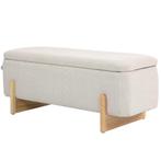 Zitbank Met Opbergruimte, Gestoffeerde Bank Met Linnenlook,, Huis en Inrichting, Woonaccessoires | Kisten, Verzenden, Nieuw
