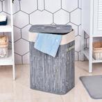Wasmand - BambooHome - Opvouwbaar - Handvatten - Grijs, Huis en Inrichting, Ophalen of Verzenden, Nieuw