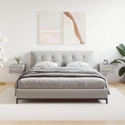 vidaXL Nachtkastjes 2 st wandgemonteerd 35x35x20 cm grijs, Huis en Inrichting, Kasten | Overige, Nieuw, Verzenden