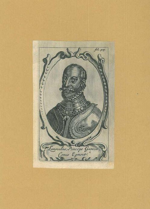Portrait of Lamoral, Count of Egmont, Antiek en Kunst, Kunst | Etsen en Gravures