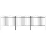 vidaXL Tuinhek met ronde bovenkant 5,1x1,2 m staal zwart, Verzenden, Nieuw, IJzer, 1 tot 2 meter